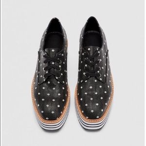 ZARA PLATFORM DERBY WEDGE SHOE